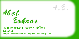 abel bokros business card